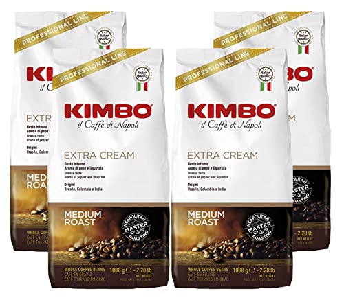 Kimbo Extra Cream Espresso Coffee Beans 4x1kg