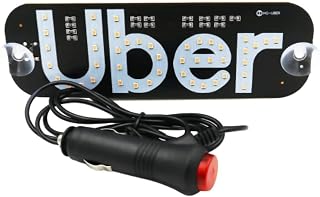 Sinais de luz LED, pára-brisa de luz de sinal U&BER, adesivos de decalque de sinal de LED de táxi verde brilhante com ventosas gancho piscando na janela do carro, luzes brilhantes LED plugue USB (azul, U & BER)