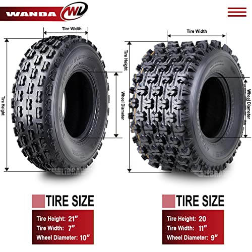 Set Of 4 New Sport Atv Tires 21X7-10 Front & 20X11-9 Rear /4Pr - 10075/10085 #TOP3