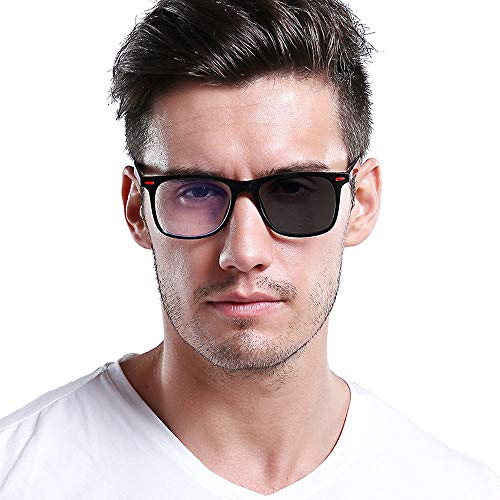 mincl 2020 New Transition Sunglasses Photochromic Reading Glasses for Men Square Presbyopia Eyewear +1.0 To +4.0 (blue, 1.5 x)