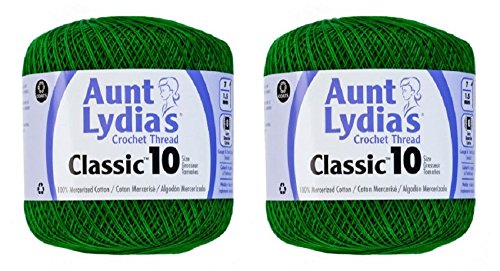 Aunt Lydia's Crochet Thread - Size 10 - Myrtle Green (2-Pack)