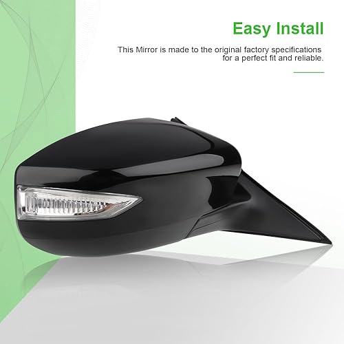 Miniatura 3 de SCITOO Espejo retrovisor lateral derecho del pasajero para 2013-2018 para Nissan ALTIMA Power Adjusted Negro Espejo exterior de repuesto