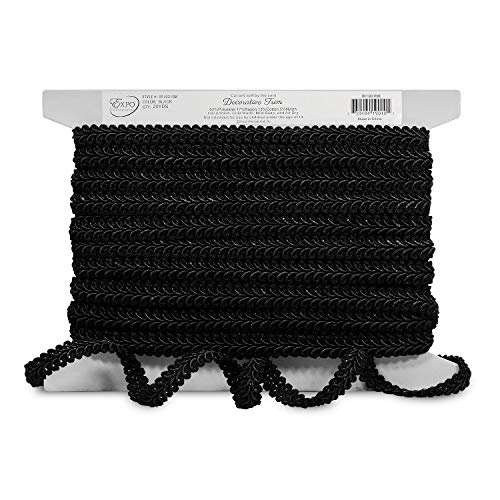 Expo International Trims By The Yard Alice Classic Woven Braid Trim, Black (20 Yard Cut) (Ir1901Bk-20) #TOP2