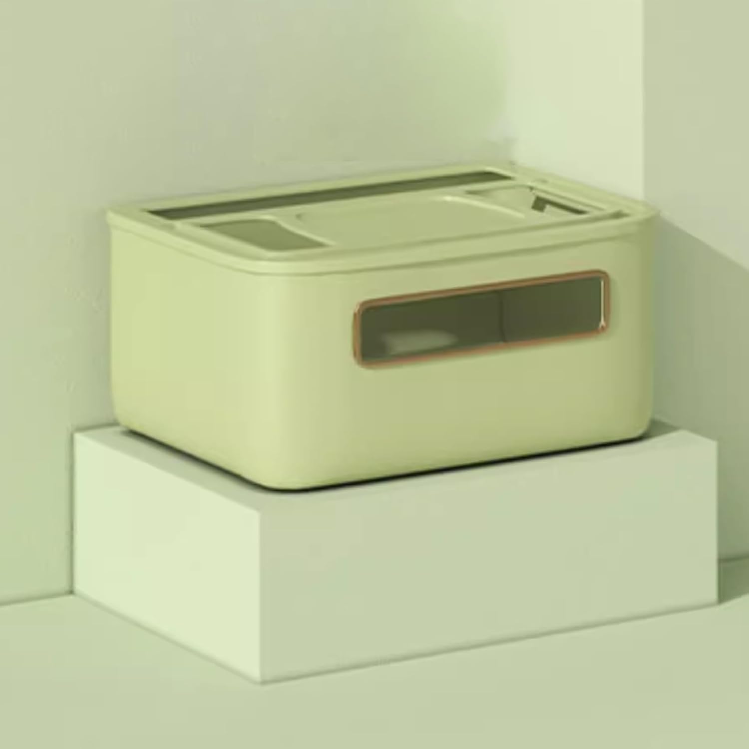 WiFi Router Organizer Box Hard Plastic Material Multihole Opening Electroplating Decoratio