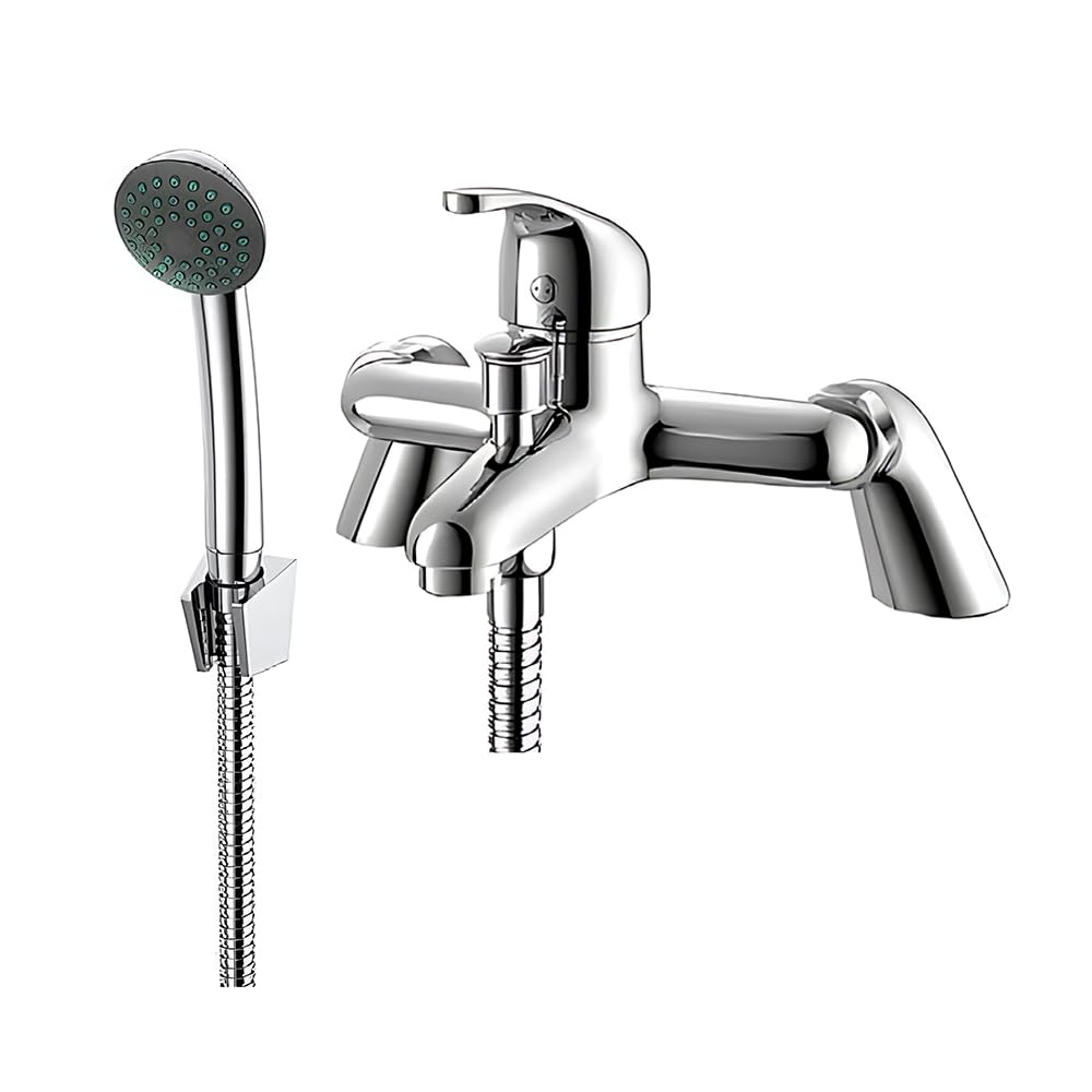 Mitigeur bain douche Eros à pieds piliers robustes fini chrome brillant