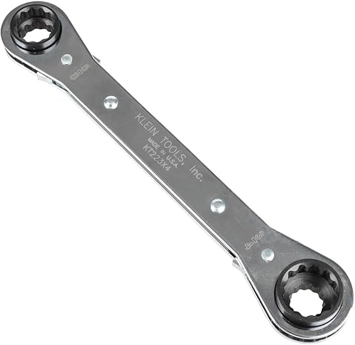 Miniatura 3 de Klein Tools KT223X4 Lineman's Ratcheting 4-In-1 Llave de caja, fabricada en Estados Unidos, enchufes de 1/2, 9/16, 5/8 y 3/4 pulgadas