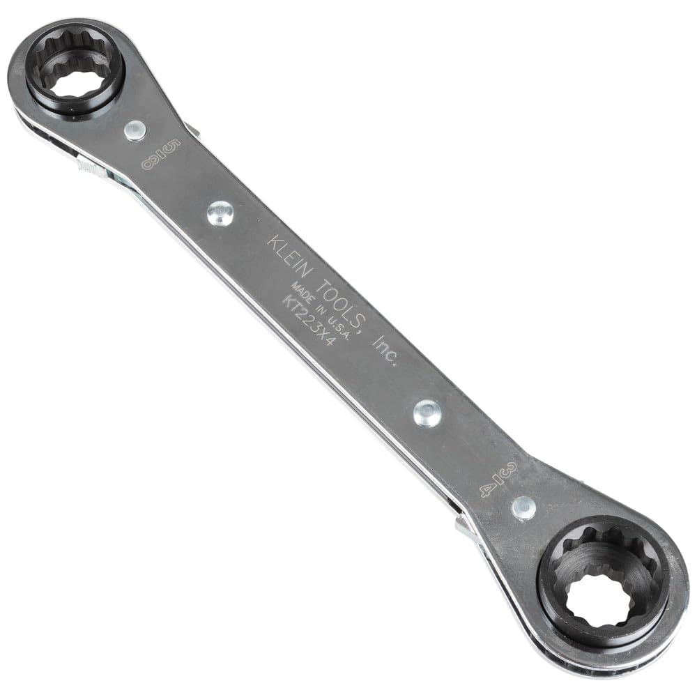 Klein Tools KT223X4 Lineman's Ratcheting 4-in-1 Box Wrench, Made in USA, 1/2-, 9/16-, 5/8-, and 3/4-Inch Sockets - Image 3