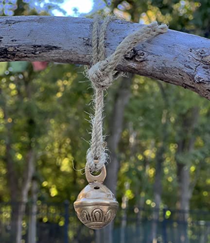 Bear Bell for Hiking, Brass Sleigh Bells, Dog Pet Training, Trail Bell, Brass Keychains (Lotus)