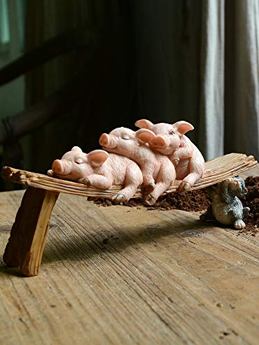 Gemmia Miniature Garden Pig Statue- Toilet Pig Figurine (Pvc Material Light Weight 24G) #TOP5