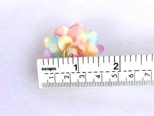 Miniatura 4 de (50) Cabeza de flores artificiales de seda arcoíris tonos pastel rosas – 1.75 pulgadas – Cabeza de flores artificiales, suministros florales de