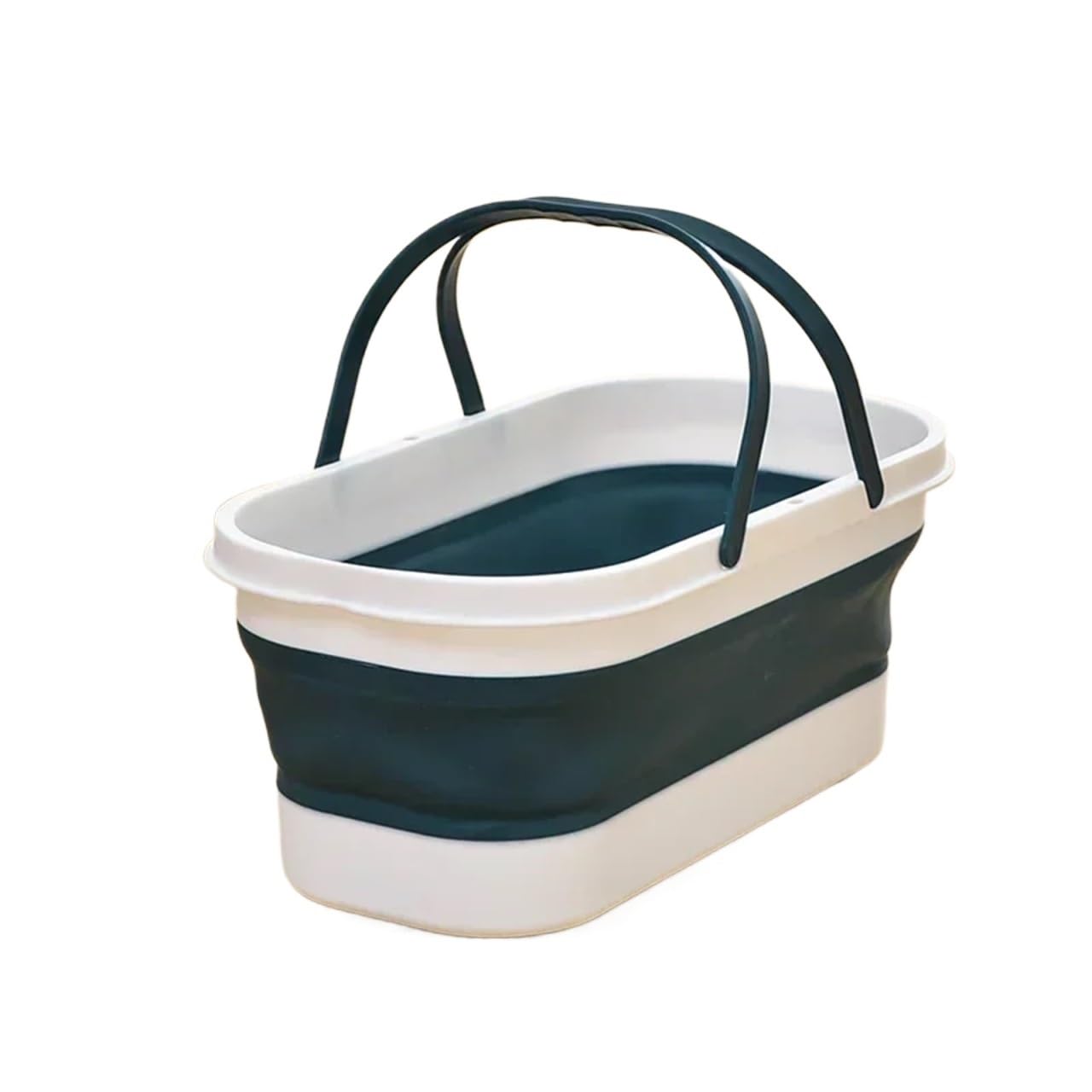 1 pièces Seau Pliant Article ménager for Le Lavage pêche Camping Bassin à vadrouille Portable Panier Linge Pliable avec Roue d'eau pour Les Voyages La Randonnée(12L Blue)