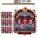 Lese-Tracker: Buchtheke aus Holz, Jahresseitenschild, Tischregal-Dekoration | Haushaltsbibliothek, Studienort, Geschenk für Bibliotheksmäuse, literarische Ecke