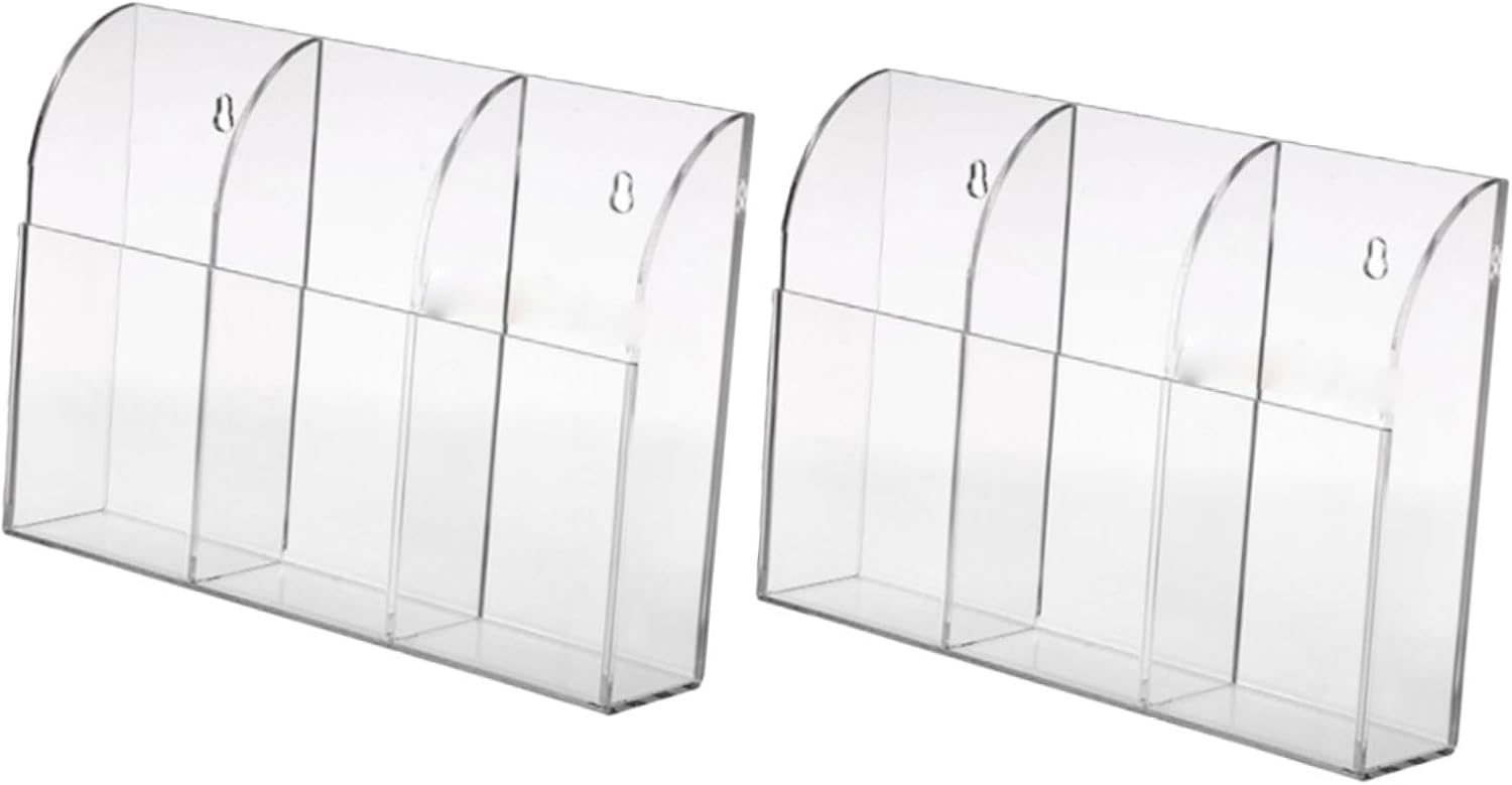 TEHAUX Elegant Acrylic Tv Remote Holder Wall-mounted Storage Rack 2 Pack for Home Office