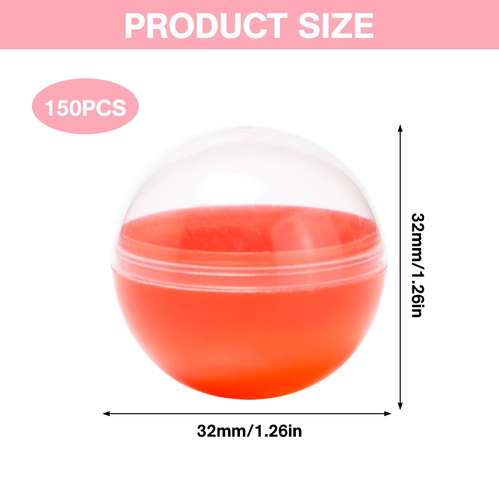 150 sztuk 3,2 cm mini przezroczysta kula do wypełnienia przezroczysta kula bożonarodzeniowa, plastikowa kula, do napełniania dozowników cukierków Gumball