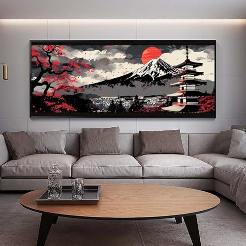 Peinture Diamant Paysage Asiatique pour une Décoration Salon Zen Unique