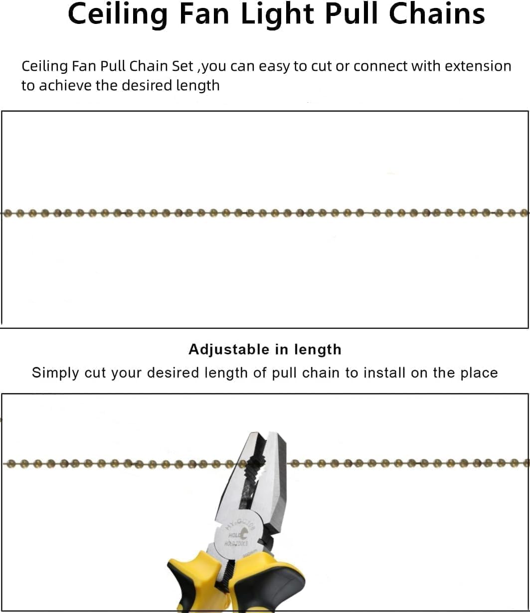 Ceiling Fan Pull Chain Decorative Fan String Pulls Charm Extension 12 Inches Beaded Ball Fan Pull Chains Extender Ornament with Connector for Wall Lamp Owl 2 Pcs