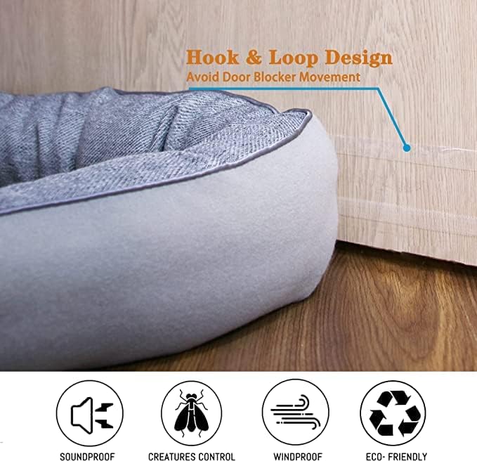 Miniatura 3 de TORRAMI Tope de aire para puerta de 38 pulgadas para debajo de aislamiento inferior, 2.2 libras, sello de protección para puertas y ventanas, color