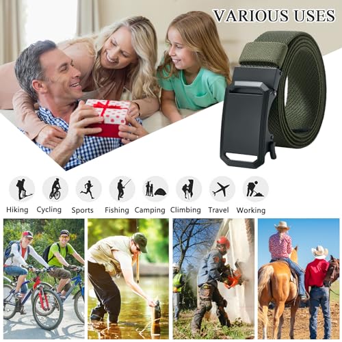 Image of LionVII Ratchet Elastic Stretch Belts, Belt for Men with Automatic Buckle for Men, Adjustable Trim to Fit 27-49 inch Waist