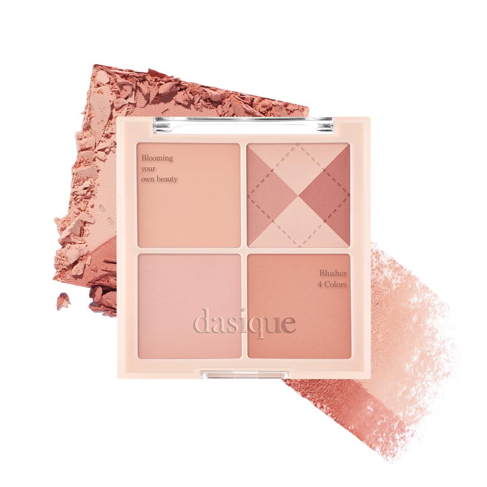 dasique Blending Mood Cheek #04 Beige Knit l Vegan, Cruelty Free l 4 Mixable Shades in Light, Long-Lasting Smooth Powder