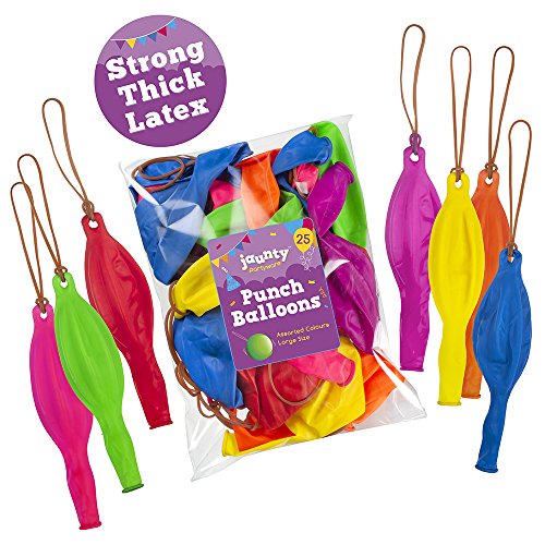 jaunty partyware 25 Large Punch Balloons | Ideal for Party Bag Fillers | 12" Premium Quality | Includes Balloon Games Ebook