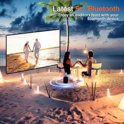 Image of Mini Projector, VOPLLS 1080P Full HD WiFi Bluetooth Portable Projector, Outdoor Home Theater Movie Video Projector, 50% Zoom, Compatible with HDMl, USB, AV, Smartphone (15000L)