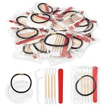 Bulk Hotel Vanity Kit Individually Wrapped Vanity Kit Travel,Hotel Hospitality Supplies,Hygiene Products Include Disposable Cotton Pads,Cotton Swabs,Hair Tie,Nail File,Dental Floss50