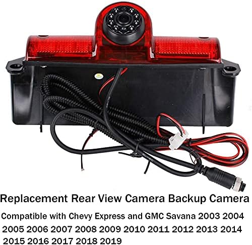 Compatible with Brake Light Backup Camera GMC Savana 2005-2018/Explorer Vans/Chevy Express (with Monitor)