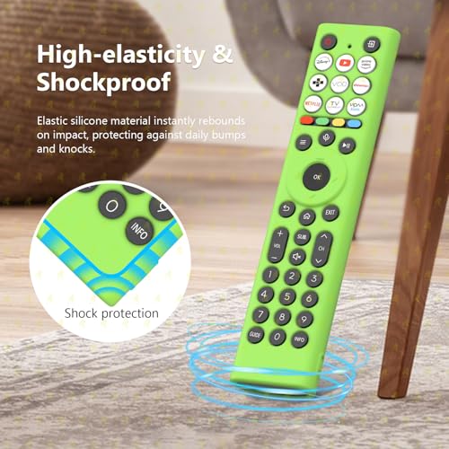 Image of RAYA Silicone Cover Compatible with 2026 Hisense TV Remote E7Q / E75Q / U7Q / A7Q / Q6Q Model TV Remote Protection Case (Green)