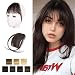 Clip in Bangs, BARSDAR 100% Human Hair Bangs Extensions French Bangs Air Bangs Neat Bangs with Temples Clip on Fringe Bangs Real Hair for Women Natural Color Washable/Dyeable(Air-Dark Brown)