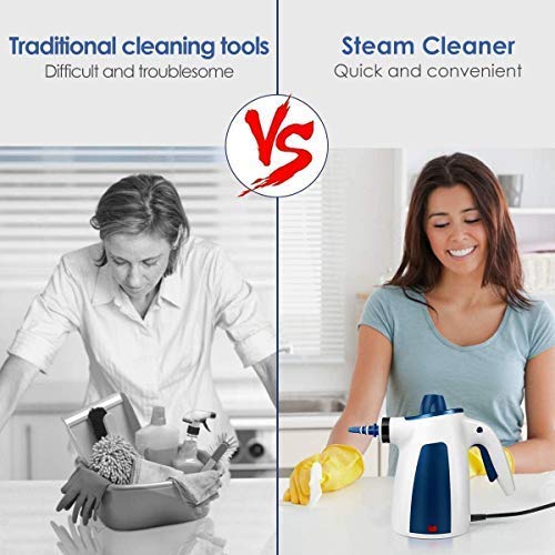 FFDDY Steam Cleaner, Portable Car Carpet Upholstery Cleaner Machine High Pressure Steamer with 9 Piece Accessories for Cleaning, Couch/Floor/Bathroom/Auto/Grout Cleaner for Home Use, Handheld Steamer