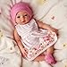 Babeside 4 Pcs Reborn Baby Doll Clothes & Accessories for 12-16 Inch Dolls, Pink Doll Clothes & Floral Skirt & Hat