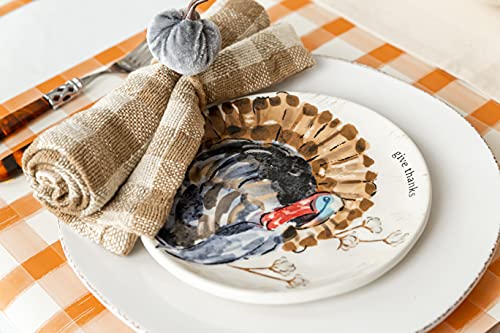 Set de servilletas Mud Pie Harvest Check, 18 x 18 pulg miniatura 5