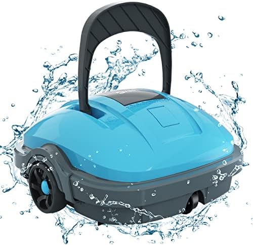 WYBOT Cordless Robotic Pool Cleaner, Automatic Pool Vacuum, Powerful Suction, IPX8 Waterproof, Dual-Motor, 180μm Fine Filter for Above/In Ground Flat Pool Up to 525 Sq.Ft -Osprey200