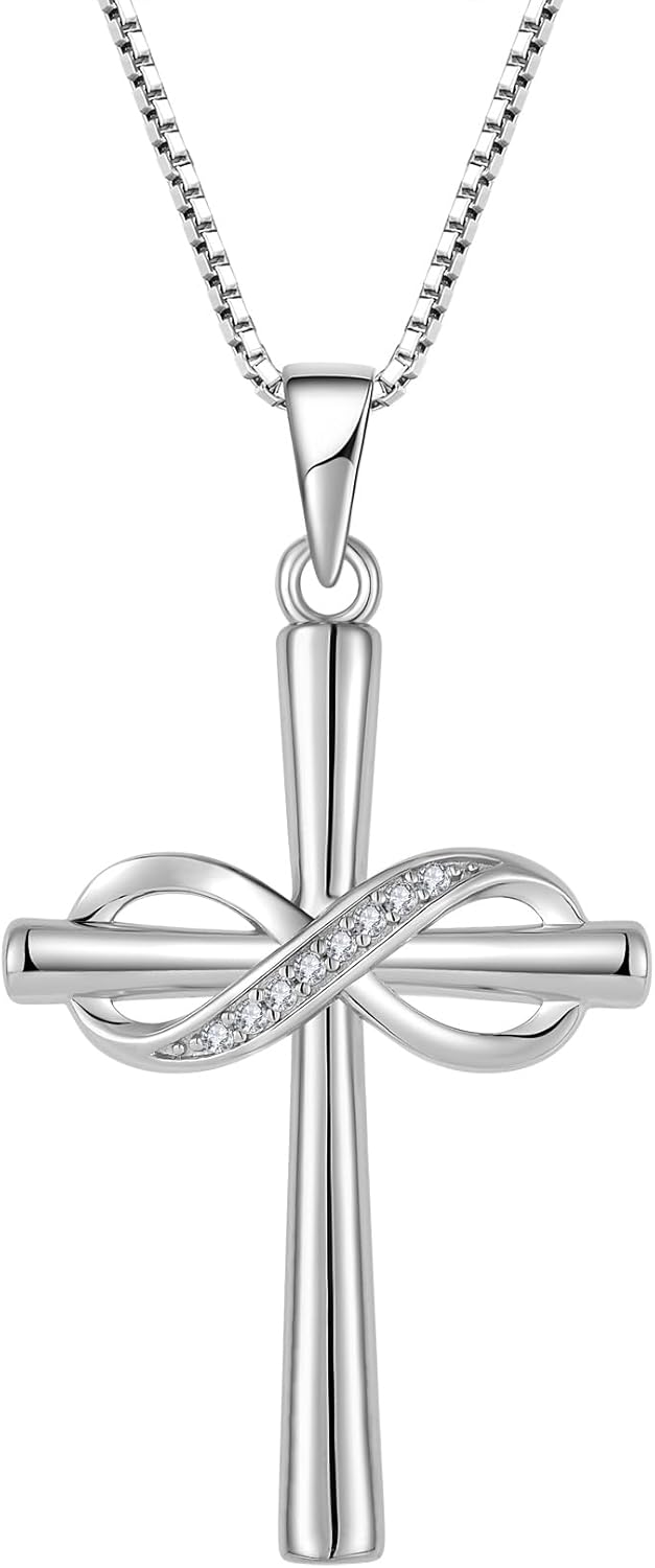 Lwsary Cross Necklace for Women 925 Sterling Silver