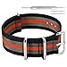 18mm de Style Noir/Gris/Orange Remplacement de la Courroie de Bracelet en Nylon balistique pour Les Hommes