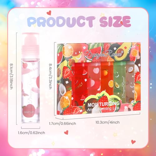 6 Pieces Roll-on Fruit Lip Oil Set,Moisturizing Lip Gloss Oil Set, Transparent Plumping Liquid Lipstick for Women and Girls Lip Care (Strawberry,Watermelon,Honey peach,Orange,Avocado,Coconut) - Image 4
