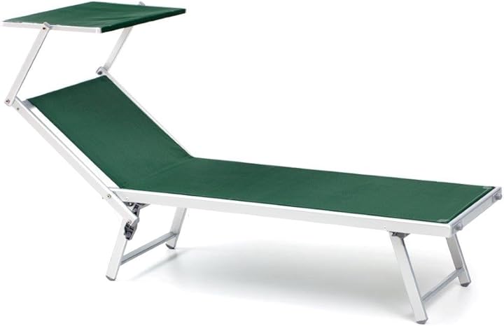 Lettino alluminio da mare mod. freak verde telo in textilene sal mar