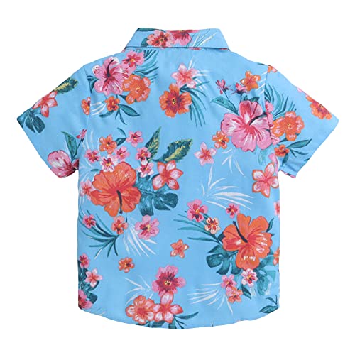 Image of Hopscotch Boys Rayon Short-Sleeve Floral Print Regular Fit Shirt