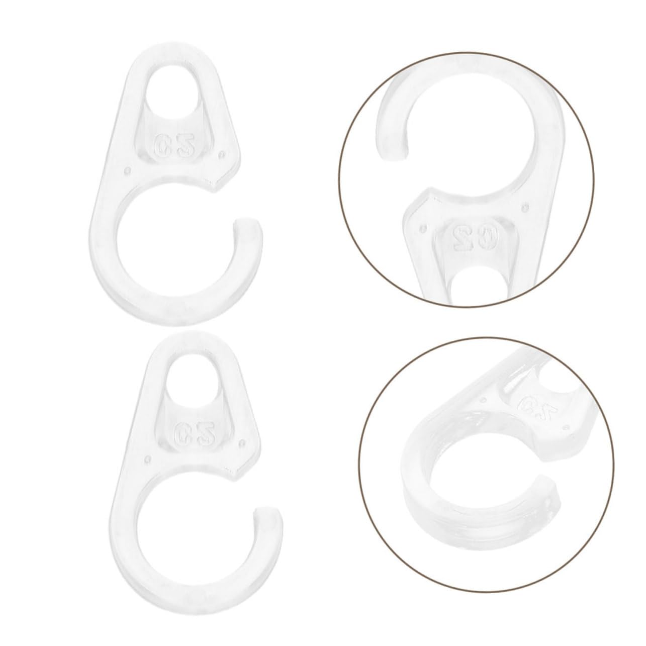 100 ganchos de plástico transparente para cortina de ducha, diseño elegante de fácil deslizamiento, se adapta a barras de madera y rieles, perfecto para ventanas de baño y duchas