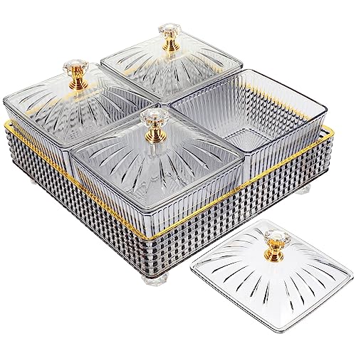 STOBAZA 1 Set Snack Compartment Platter Wedding Fruit Bowl Nut Serving Tray Dry Fruit Container Divided Appetizer Serving Tray Dried Fruit Tray Food Bowl Household Desktop Food Plate