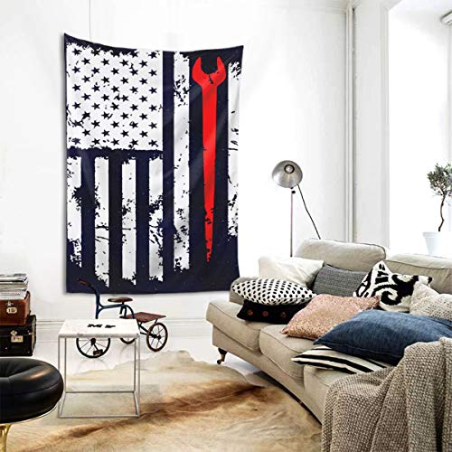 MVJ5GPGJ Ironworker American Flag Wall Tapestry with Art Nature Home Decorations for Living Room Bedroom Dorm Decor in 60x40 Inches