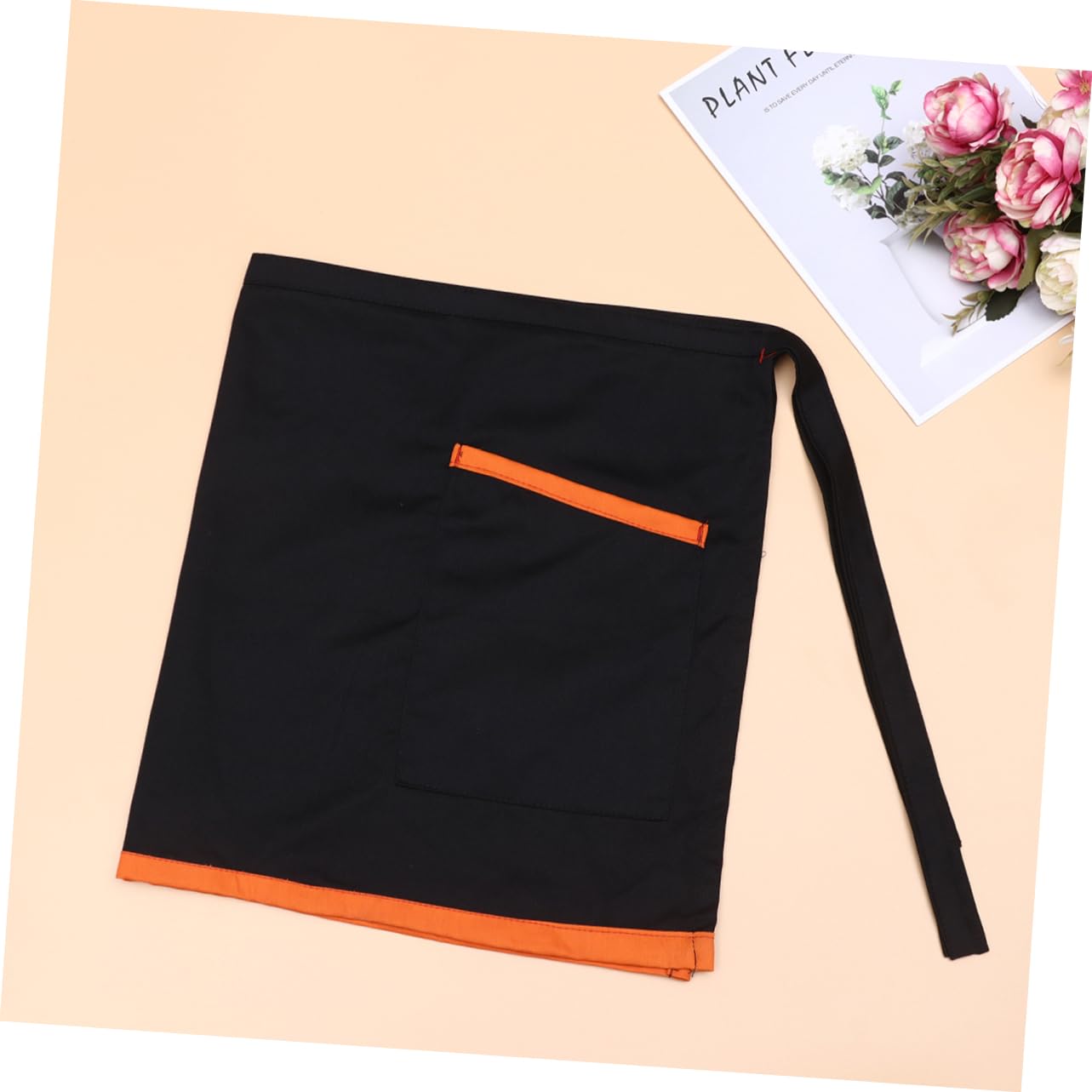 Garneck Unisex Short Apron with Pockets Plain Adult Waist Apron Cafe Serving Apron for Kitchen Waiter