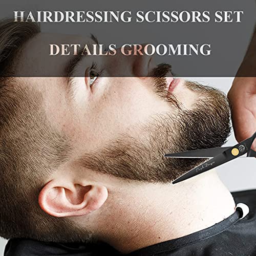 Purple Dragon Haarschere 5,5Zoll Profi Friseurschere Friseurscheren set perfekt Haarschnitt für Damen und Herren Sharfe Schere für Barbier/Friseur/Anfänger (Schwarz)