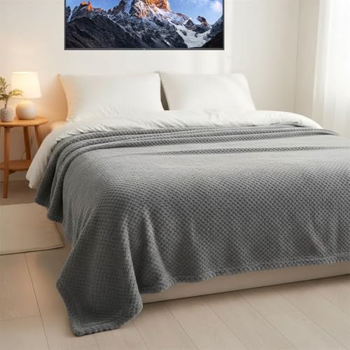 ふわとろ毛布 シングル 冬用厚手ふわとろ毛布 80 x 130 cm 柔らかく肌触モコモコ冷え対策洗えるおしゃれ静電気防止暖かい厚手飛行機や車用旅行, ライトグレー