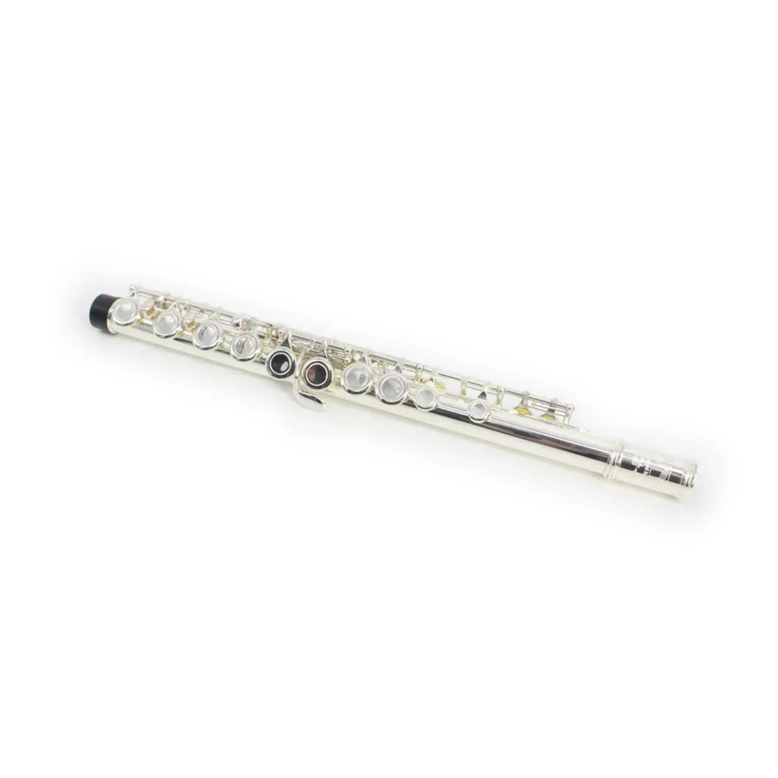 Instrumento de viento de madera Chapado en plata de cuproníquel, flauta con llave C de 16 agujeros, con estuche, paño de limpieza, destornillador de palo
