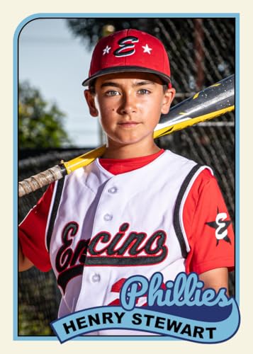 Custom Youth Baseball Trading Cards, 50 Count, Choose Your Design,