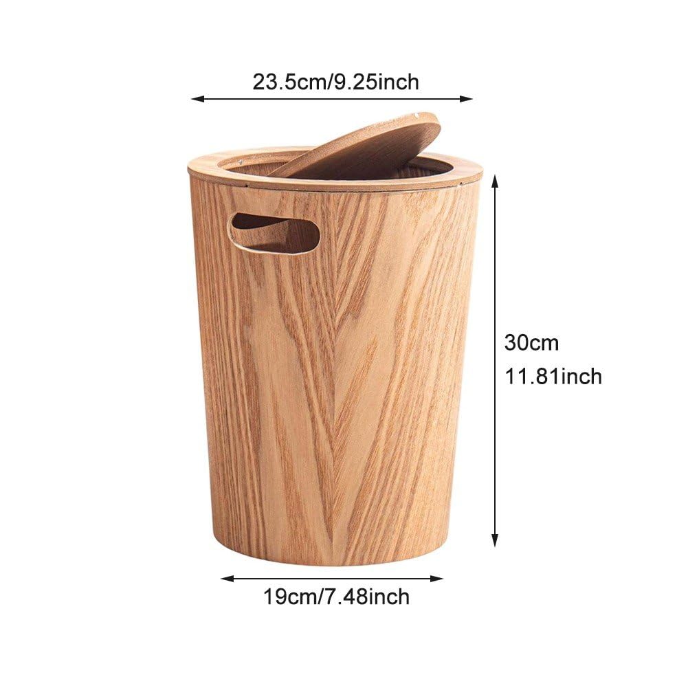 Pattumiera Cucina in Legno con Coperchio Basculante Pattumiera in Legno Cestino Decorativo per Rifiuti Cestino Cucina per Hotel Bagno Ufficio