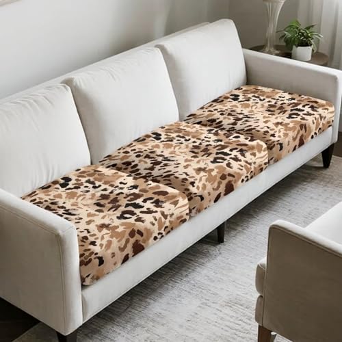 Housse de coussin de canapé léopard extensible et lavable Wanyint 3x