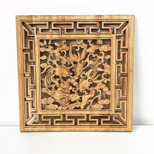 Décoration murale poisson rouge de 38 cm en bois noble pour un salon raffiné et élégant
