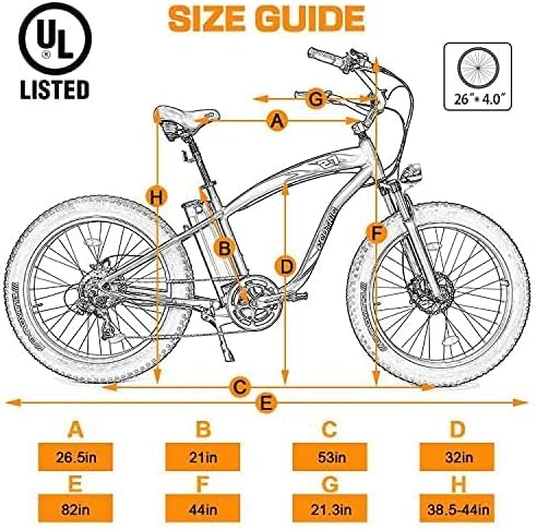 Miniatura 5 de ECOTRIC Coolboy Bicicleta eléctrica de 26 pulgadas con neumático grueso 750 W, bicicleta de montaña eléctrica de 48 V 12.5 AH extraíble de batería